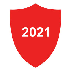 Jahr 2021 und Schild