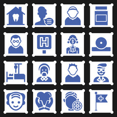 16 pack of patients  filled web icons set