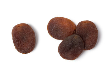 Dried apricots isolated on white in studio 