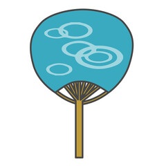 青いうちわのベクターイラスト