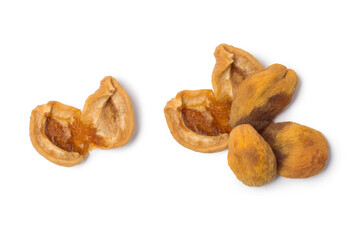 Dried apricots isolated on white in studio 