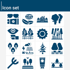 Simple set of rays related filled icons.