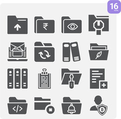 Simple set of parallel port related filled icons.