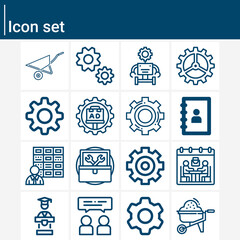 Simple set of held related lineal icons.