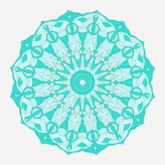 Mandala isolated vector. A symmetrical round monochrome ornament.