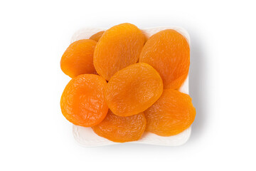 Dried apricots isolated on white in studio 