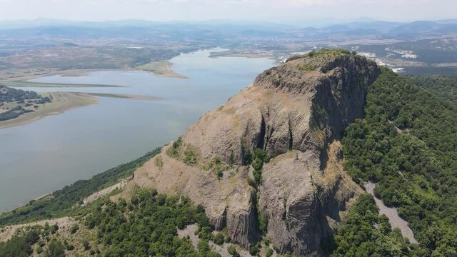 Aerial view of Studen Kladenets Reservoir, Kardzhali Region, Bulgaria