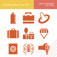 Simple set of administered related filled icons. © Nana