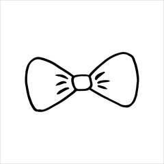 Bow Hand drawing doodle. Nice, funny drawing. Black and white drawing. Vector. Icon.