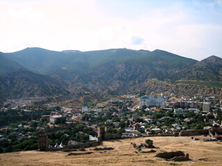 The City Of Sudak. The surroundings of the monument of architecture of the Genoese fortress. City...