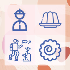 Fototapeta premium Simple set of disguised related lineal icons