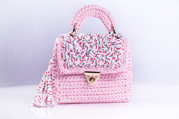 A hand-made handbag made of wool