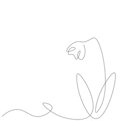 Flower on white background. Vector illustration