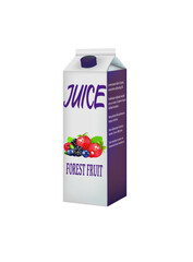 Forest fruits juice pack. vector illustration