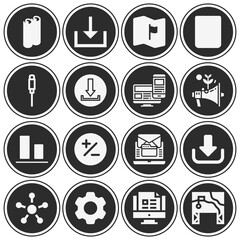 16 pack of plan  filled web icons set