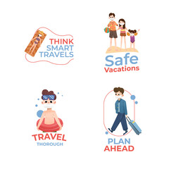 Logo design with COVID-19 prevention concept for branding and  marketing watercolor vector illustration.