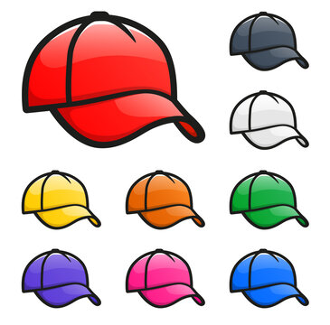 Vector various colors cap hat