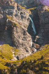 Magnificent atmosphere at the pignu lake in the Swiss Alps