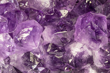 Close up de cristais de ametista