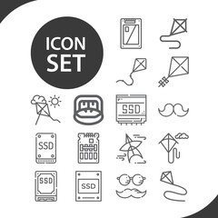 Simple set of declared related lineal icons.