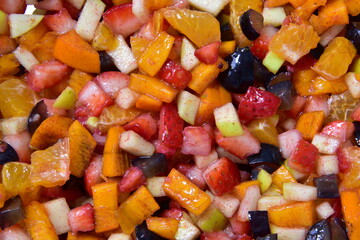 fruit salad in bright and colored. Fresh Fruit Salad background