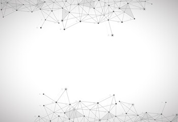 Network abstract connection isolated on white background. Network technology background with dots and lines. Ai background. Modern abstract concept. Ai vector, network technology