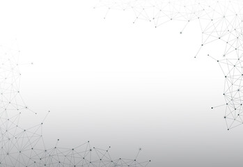 Network abstract connection isolated on white background. Network technology background with dots and lines. Ai background. Modern abstract concept. Ai vector, network technology