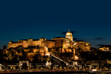 Fototapeta premium Budapest at night. Lights and illumination. The capital city of Hungary