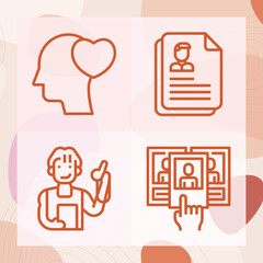 Simple set of coordinator related lineal icons