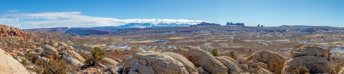 Panoramic picture of Mount Waas from Arches National park