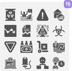 Simple set of venture related filled icons.
