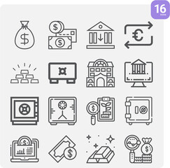 Simple set of ing concern related lineal icons.