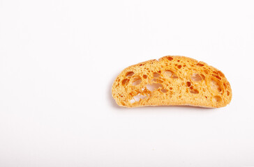 Wheat bread toast on a white plate.