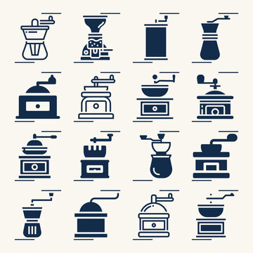 Simple set of combinations related filled icons.