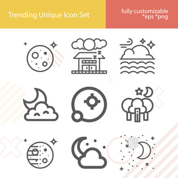 Simple set of small hours related lineal icons.
