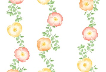 優しいタッチのポピーとユーカリのライン