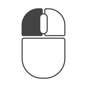 recommend clip art: Computer mouse left button click outline icon