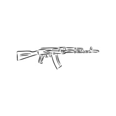 Assault rifle . Doodle style. assault rifle vector sketch illustration