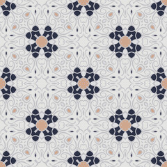 Bright color creative trendy  abstract geometric pattern in gray apricot blue, vector seamless, can be used for printing onto fabric, interior, design, textile