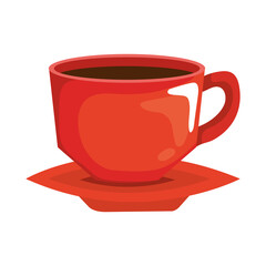 red coffee cup design of drink caffeine breakfast and beverage theme Vector illustration
