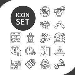 Simple set of depart related lineal icons.