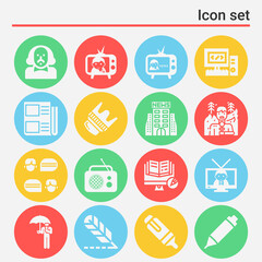 16 pack of journalist  filled web icons set