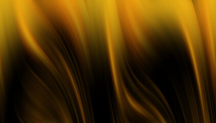Golden dark yellow fluid abstract background with waves