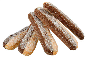 Savoyardi butter biscuits isolated