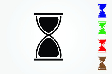 Modern hourglass icon on white background to calculate time