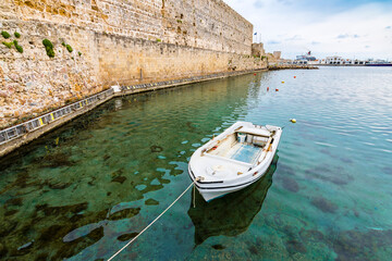 Fototapeta na wymiar Rhodes Harbour view in Rhodes Island. Rhodes is populer tourist destination in Greece.