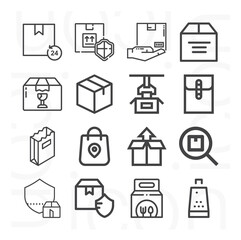 16 pack of bundles  lineal web icons set