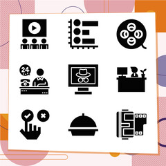 Simple set of 9 icons related to rotten