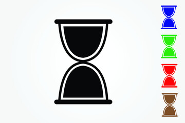 Sandglass icon on white background to calculate time