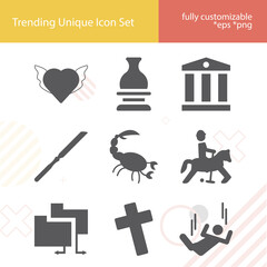 Simple set of religion related filled icons.